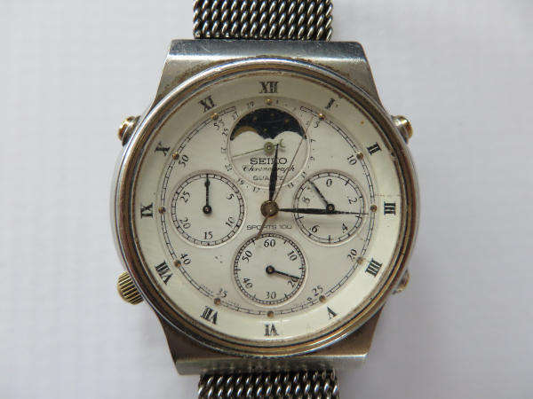 Vintage Seiko Cruising MoonPhase Chronograph Quartz Men's Watch