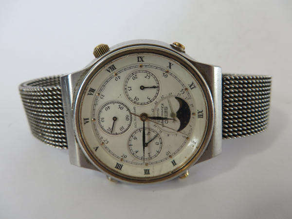 Vintage Seiko Cruising MoonPhase Chronograph Quartz Men's Watch