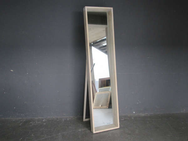 Washed Light Wood Chival Standing Mirror