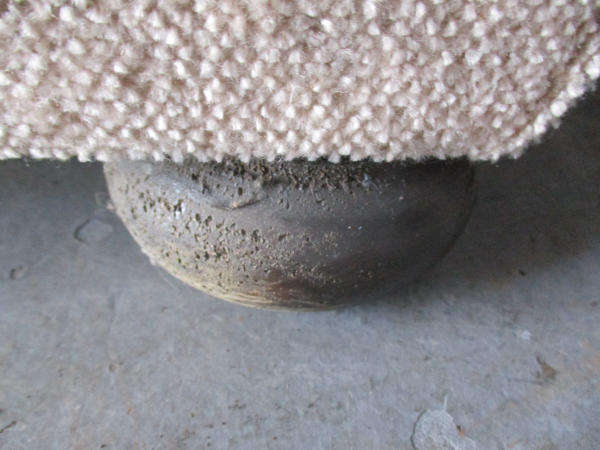 Vintage Curved Linen 4 Seater Couch