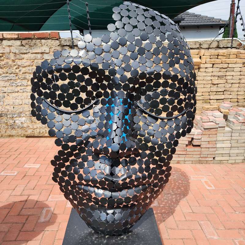 Metal Washers Mask Sculpture