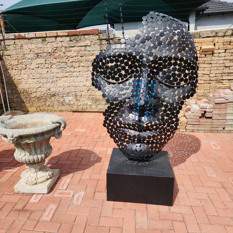 Metal Washers Mask Sculpture