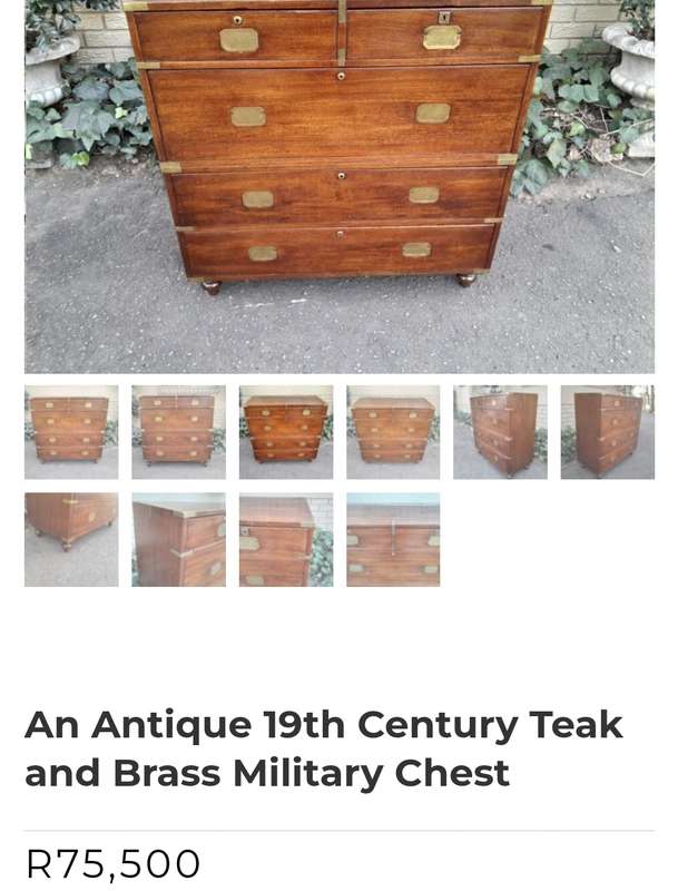 Antique Military Style Chest of Drawers