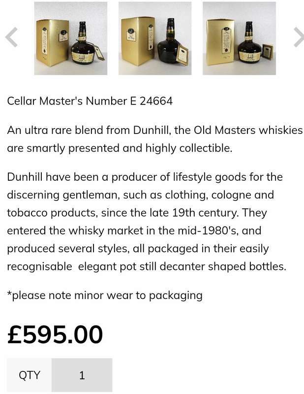 Alfred Dunhill Old Masters Finest Scotch Whisky