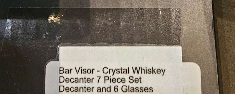 Bar Visor - Crystal Whiskey Decanter 7 Piece Set Decanter and 6 Glasses