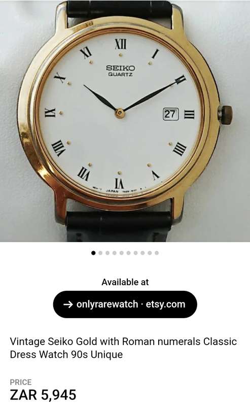 Vintage Seiko Gold with Roman numerals Classic Dress Watch