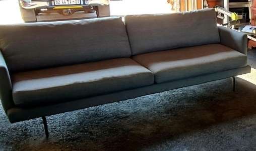 Mid Century 3 Seater Fabric Upholstered Sofa