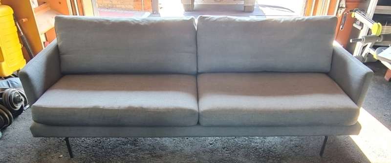 Mid Century 3 Seater Fabric Upholstered Sofa
