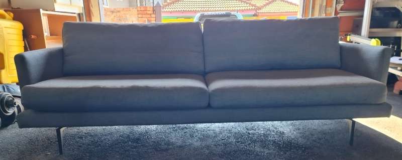Mid Century 3 Seater Fabric Upholstered Sofa
