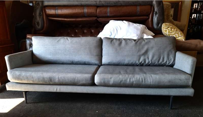 Mid Century 3 Seater Fabric Upholstered Sofa