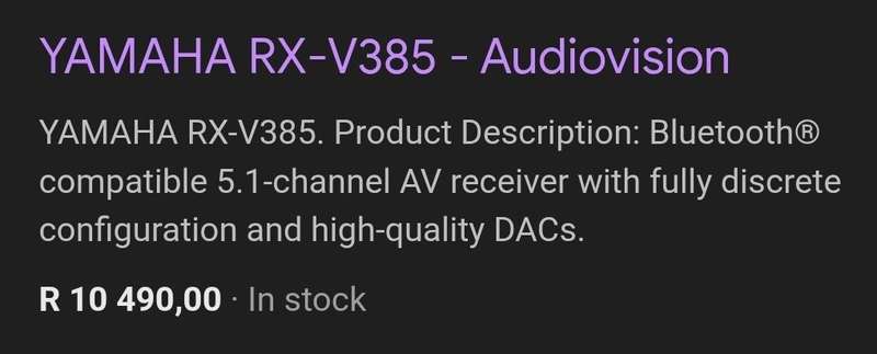 Yamaha RX-V385 Natural Sound AV Receiver