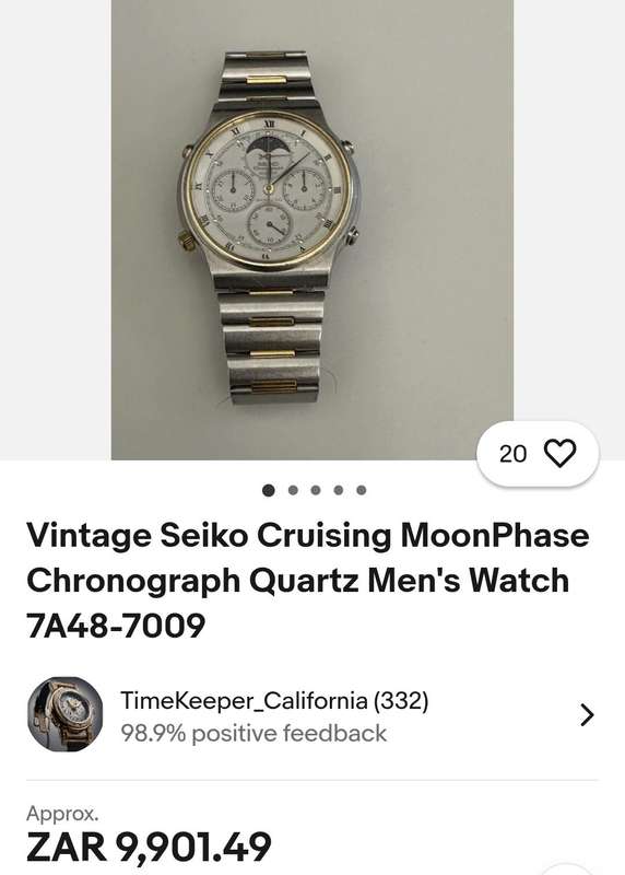 Vintage Seiko Cruising MoonPhase Chronograph Quartz Men's Watch