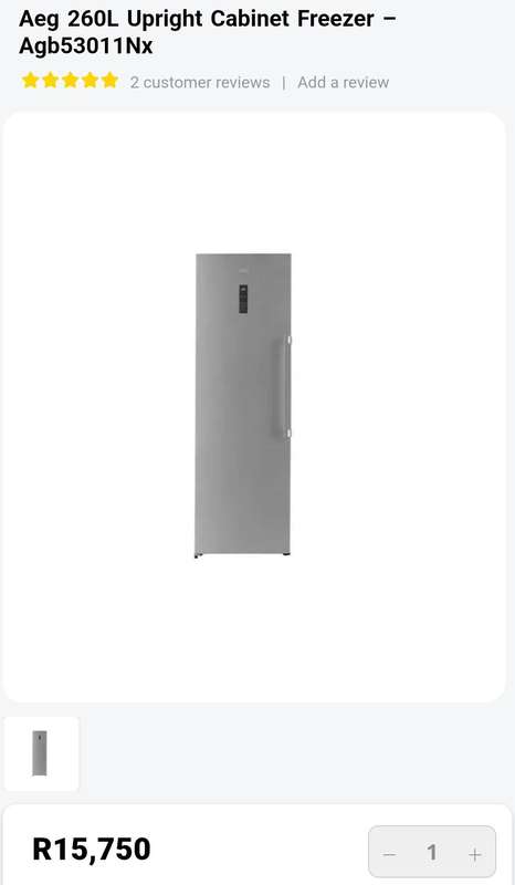 AEG Agb53011Nx Upright Freezer