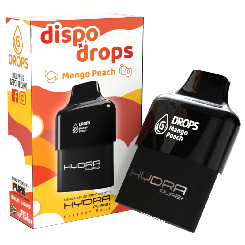 Gdrops Hydra Disposable Vape Pods 6000 - Dispo Drops Mango Peach 40mg