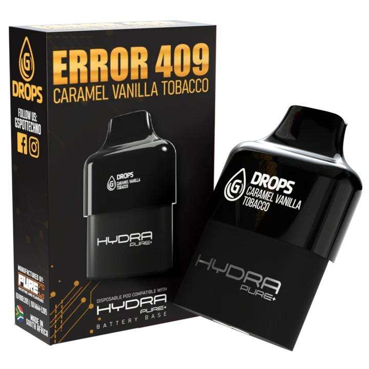 Gdrops Hydra Disposable Vape Pods 6000 - ERROR 409 Caramel Vanilla Tobacco 40mg