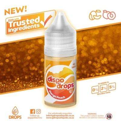 G Drops 30ml DISPO DROPS Nic Salt - Mango Peach 2% Vape E-Liquid