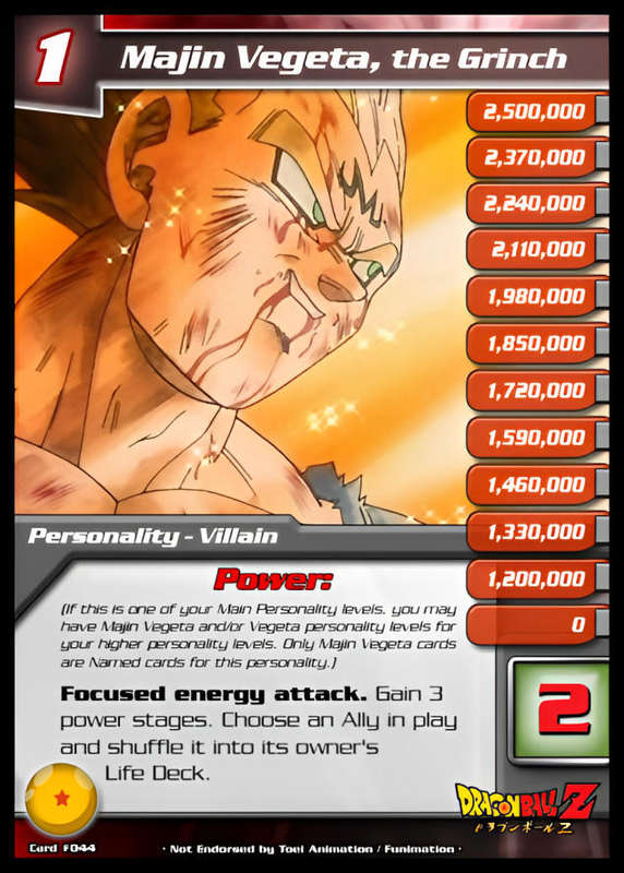 CCG Dragon Ball Z Collectable Cards - Majin Vegeta, the Grinch - NoD44