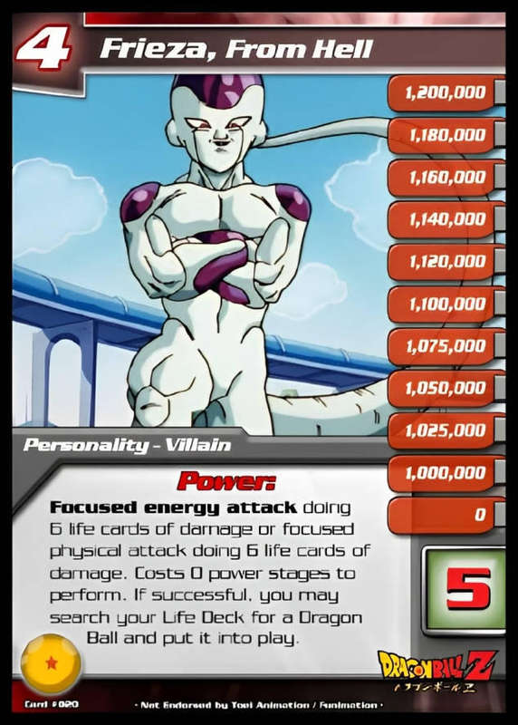 CCG Dragon Ball Z Collectable Cards - Frieza, From Hell - NoD20