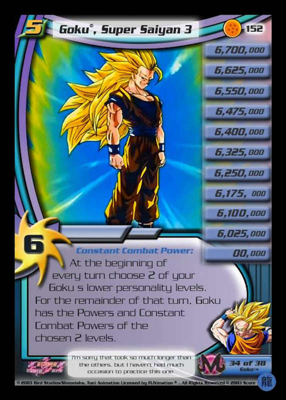 CCG Dragon Ball Z Collectable Cards - Goku, Super Saiyan 3 - No152