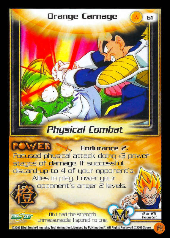 CCG Dragon Ball Z Collectable Cards - Orange Carnage - No061