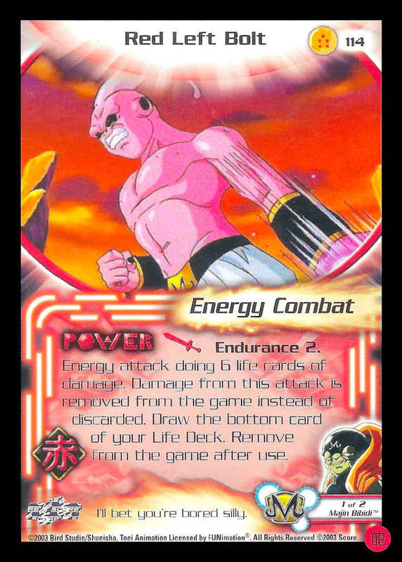 CCG Dragon Ball Z Collectable Cards - Red Left Bolt - No114