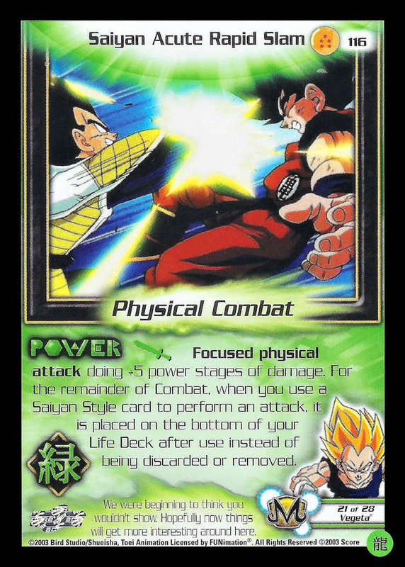 CCG Dragon Ball Z Collectable Cards - Saiyan Acute Rapid Slam - No116