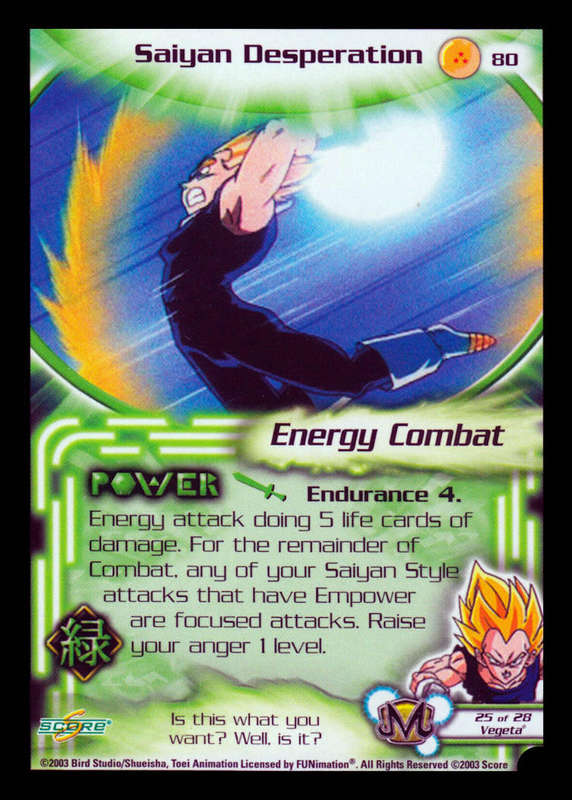 CCG Dragon Ball Z Collectable Cards - Saiyan Desperation - No80