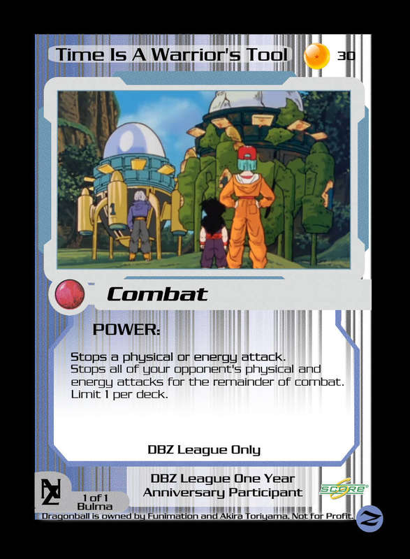 CCG Dragon Ball Z Collectable Cards - Time Is a Warrior's Tool - No030