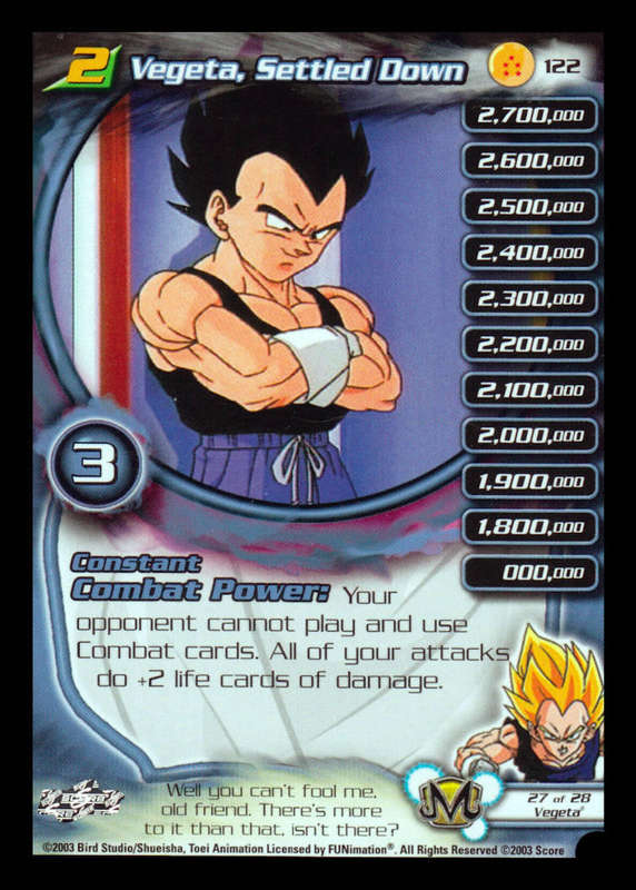 CCG Dragon Ball Z Collectable Cards - Vegeta,Settled Down - No122