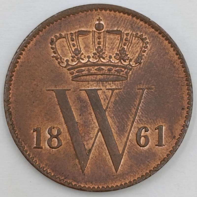 1861 Netherlands 1 cent - UNC - Excellent