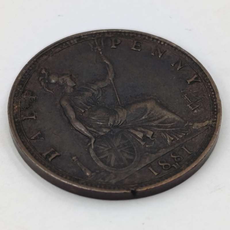 1881 Great Britain Half Penny - "H" mintmark - XF
