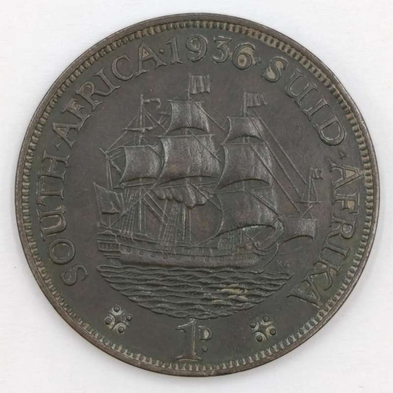 1936 SA Union George V one Penny - XF