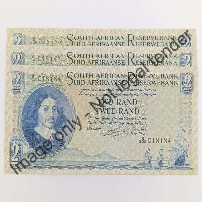 Lot of 3 Rissik R2 banknotes - uncirculated with consecutive numbers