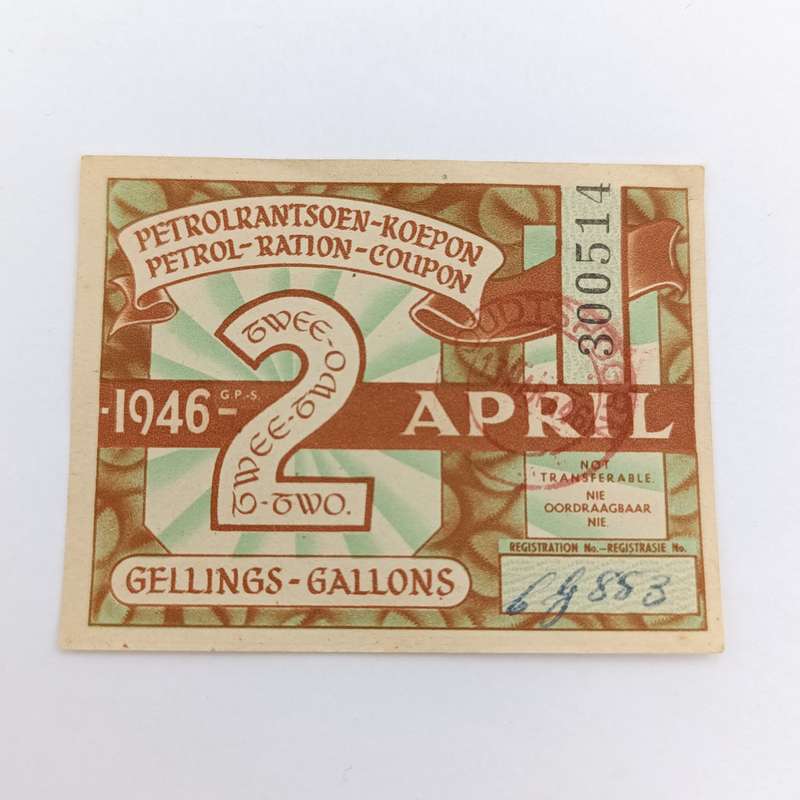 Lot of 3 different 1946 petrol coupons one golden miscut