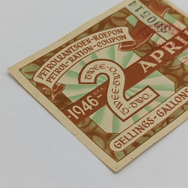 Lot of 3 different 1946 petrol coupons one golden miscut