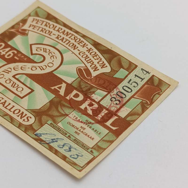 Lot of 3 different 1946 petrol coupons one golden miscut