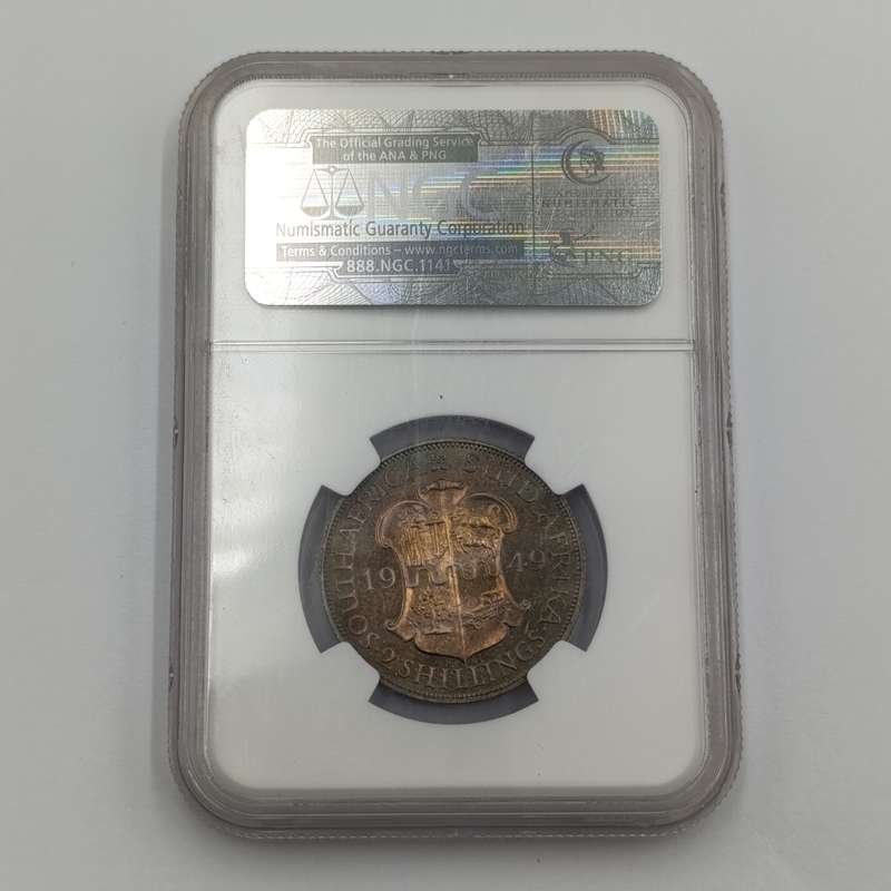 1949 SA Union Proof 2 shilling graded PF66 by NGC
