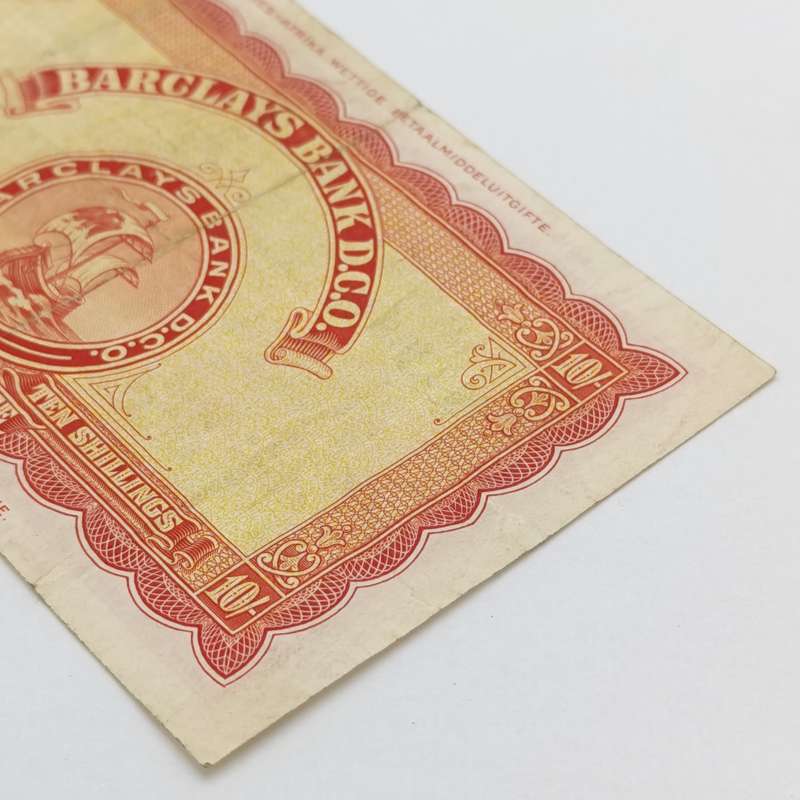South West Africa Barclays Bank Ten Sjielings banknote