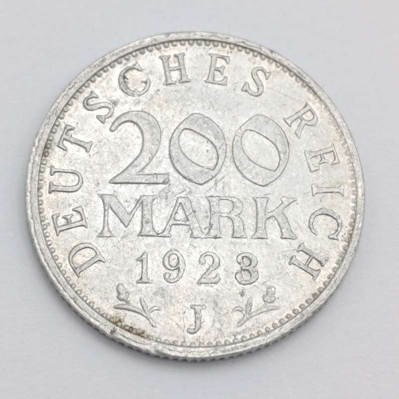 Germany Weimar Republic 1923 Aluminium 200 Mark J