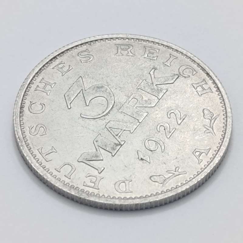 Germany 1922 A 3 Mark - Weimar Republic - Aluminium