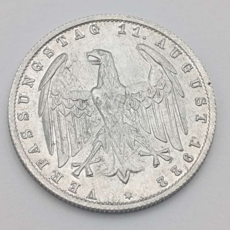 Germany 1922 A 3 Mark - Weimar Republic - Aluminium