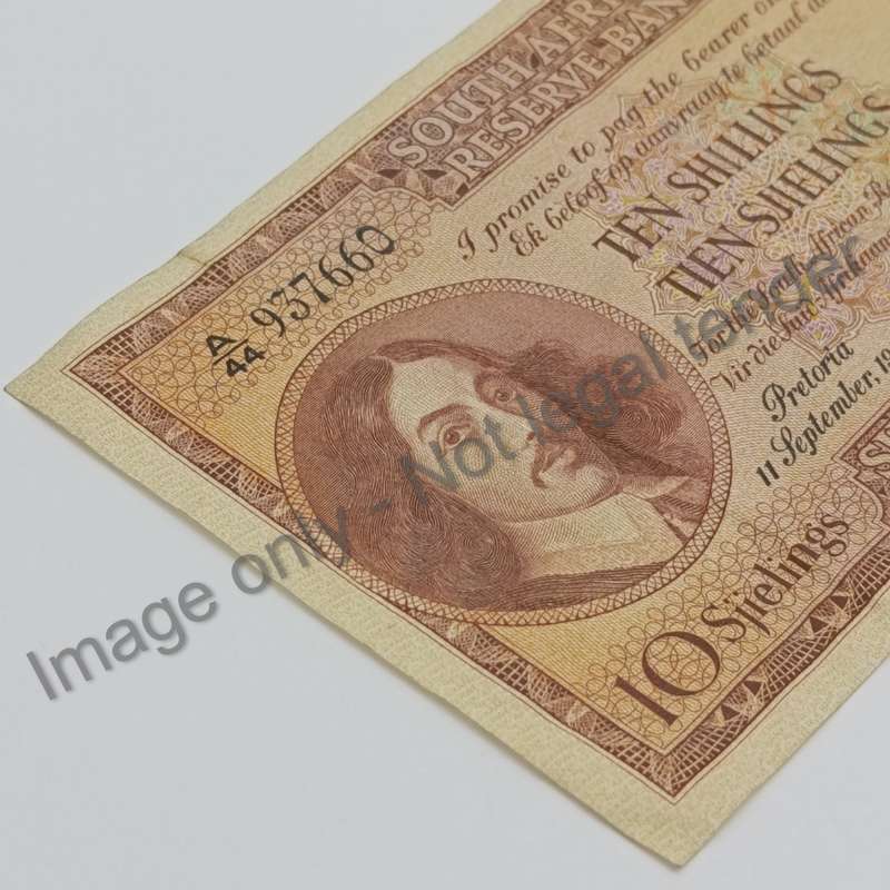 MH de Kock Banknote 2nd issue 10 shillings VF 1951 melamine
