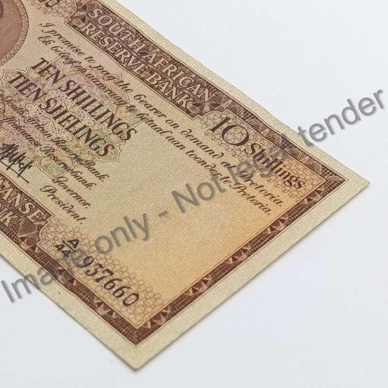 MH de Kock Banknote 2nd issue 10 shillings VF 1951 melamine