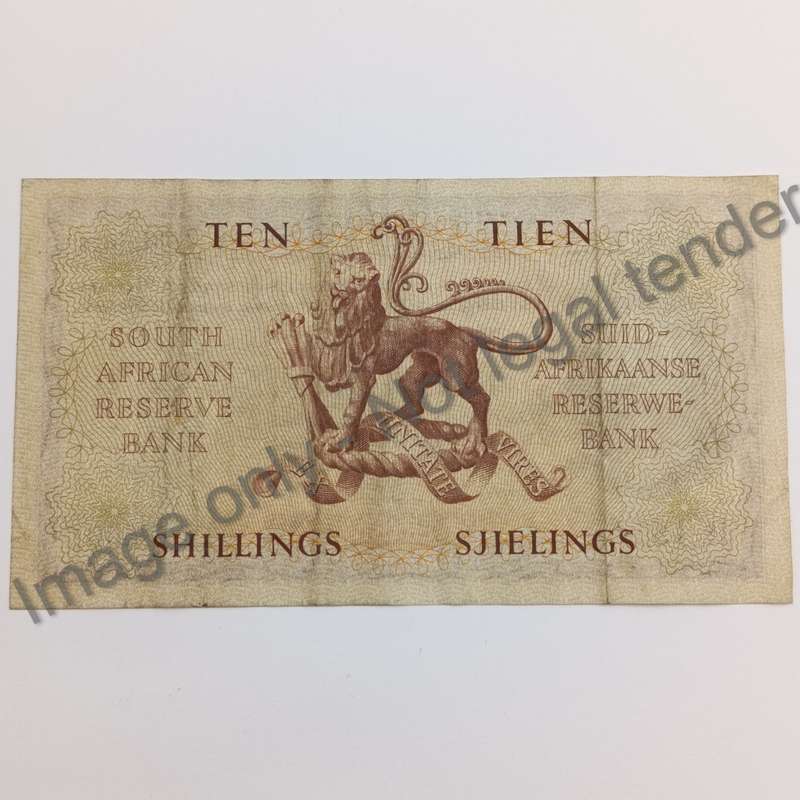MH de Kock Banknote 2nd issue 10 shillings VF 1951 melamine