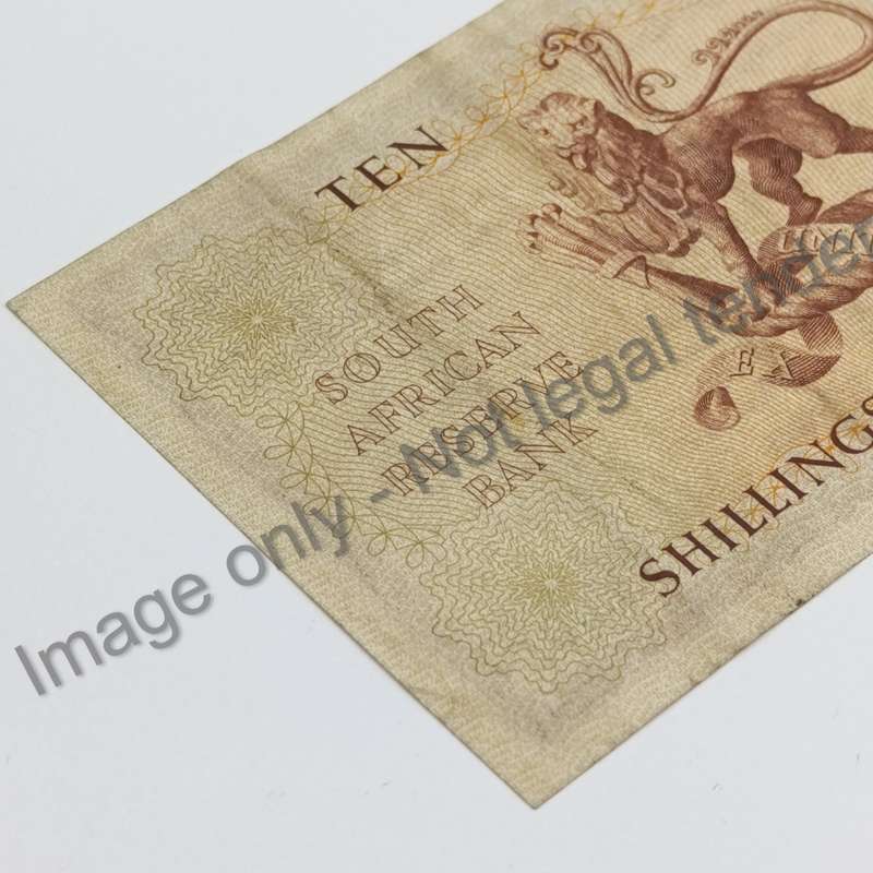 MH de Kock Banknote 2nd issue 10 shillings VF 1951 melamine