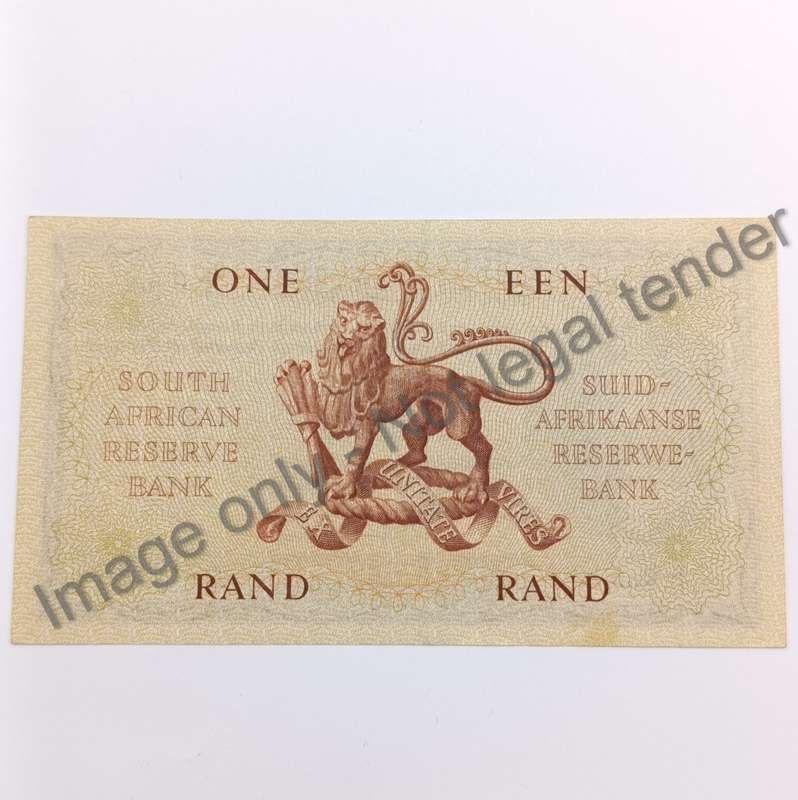 MH de Kock Banknote One Rand 1961 uncirculated with creases