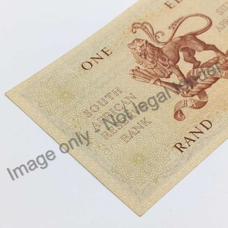 MH de Kock Banknote One Rand 1961 uncirculated with creases