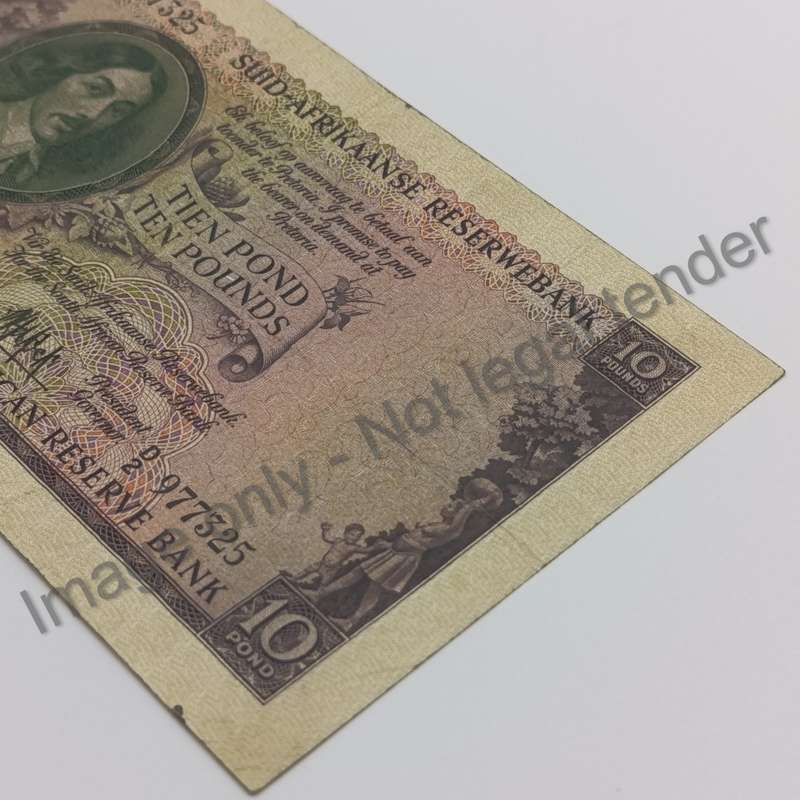 MH de Kock Banknote Ten Pounds 1955 EF
