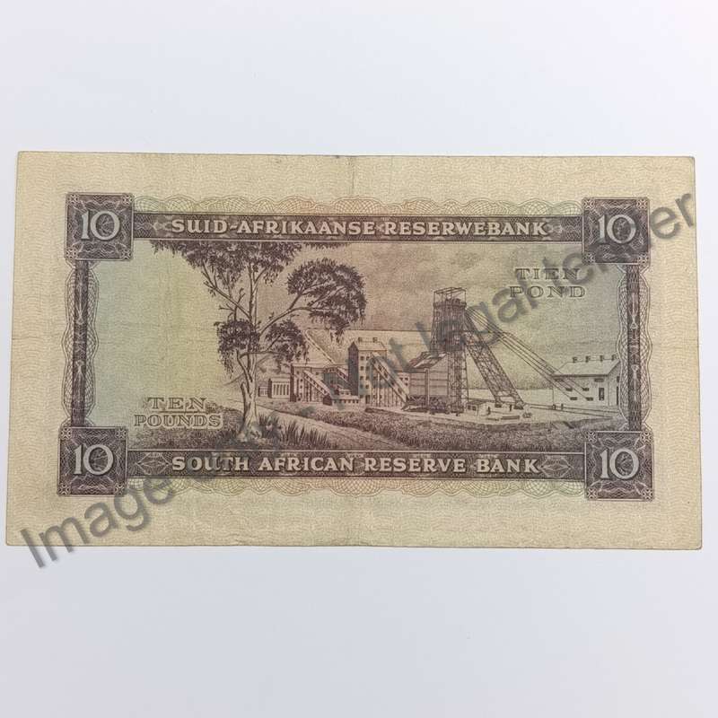 MH de Kock Banknote Ten Pounds 1955 EF