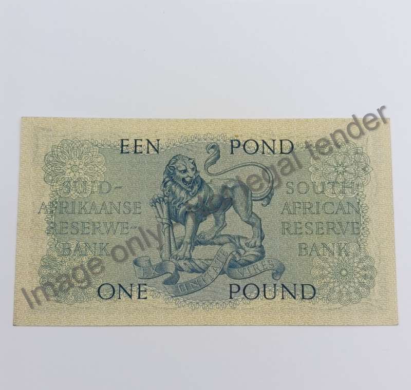 MH de Kock Banknote one pound - 1959 uncirculated - very slight crease